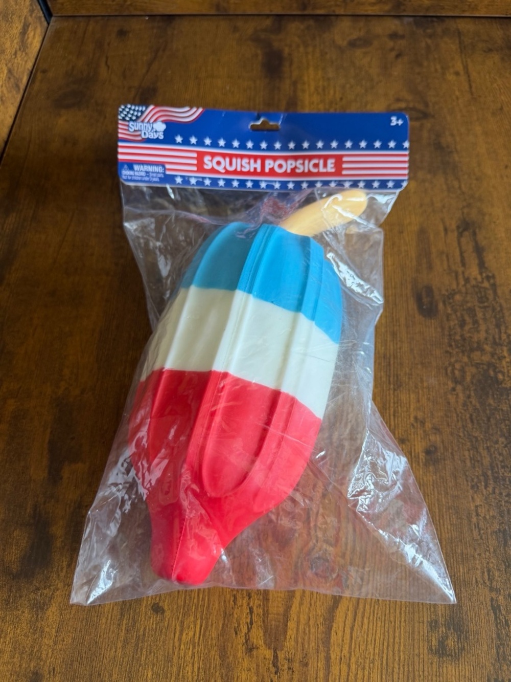 Sunny Days Jumbo Bomb Popsicle Squishy – Red White & Blue Sensory Toy
